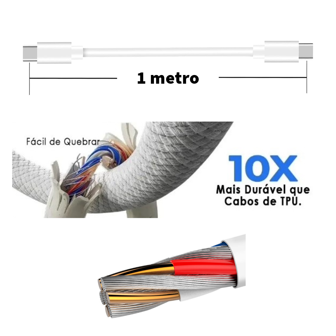 Cabo para recarga de 240W com conector USB-C (1m)